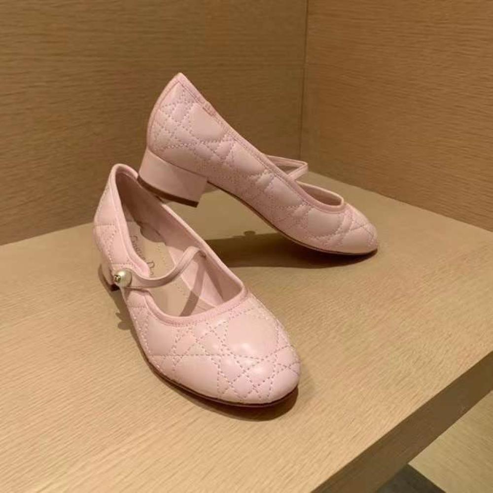 Dior Ballet Pump With Leather Strap Pink