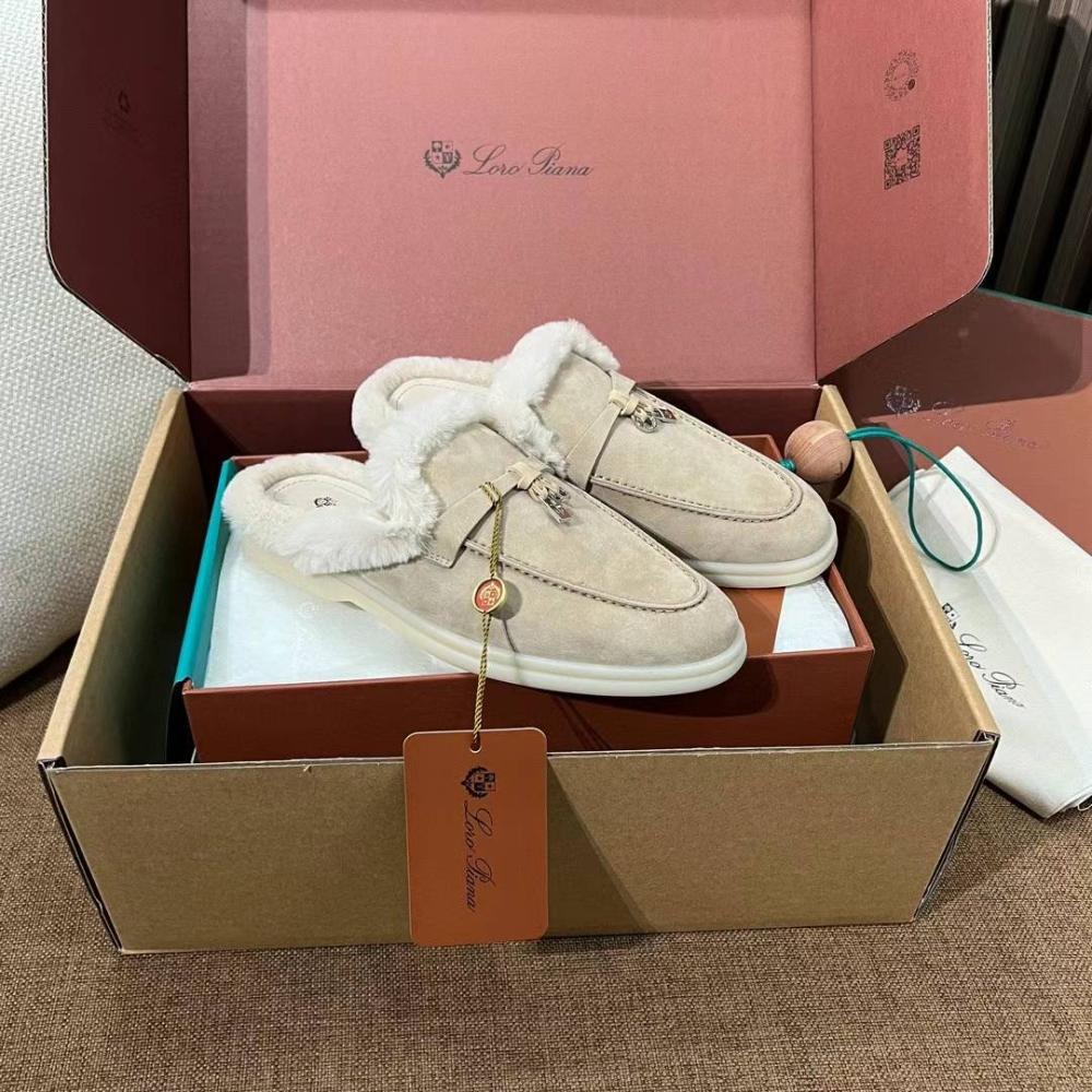 Loro Piana Charm Walk  Babouche  Beige Loafers