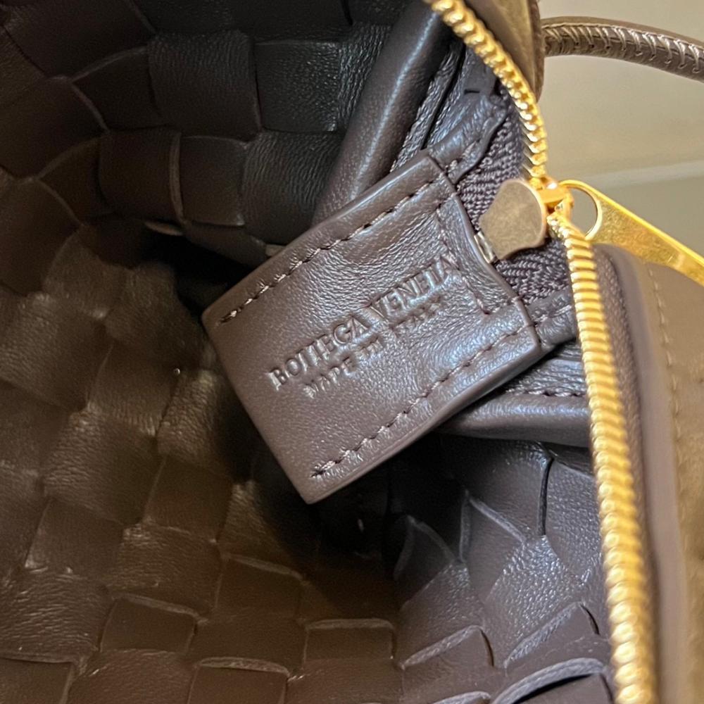 Loop mini Intrecciato leather cross-body Dark Brown bag