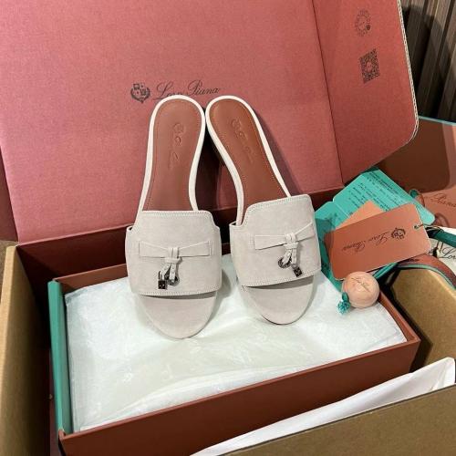 LoroPiana Summer Charm Sued Sandals