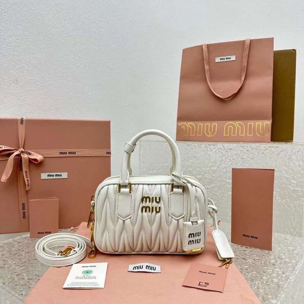Matelassé Leather Top Handle Bag