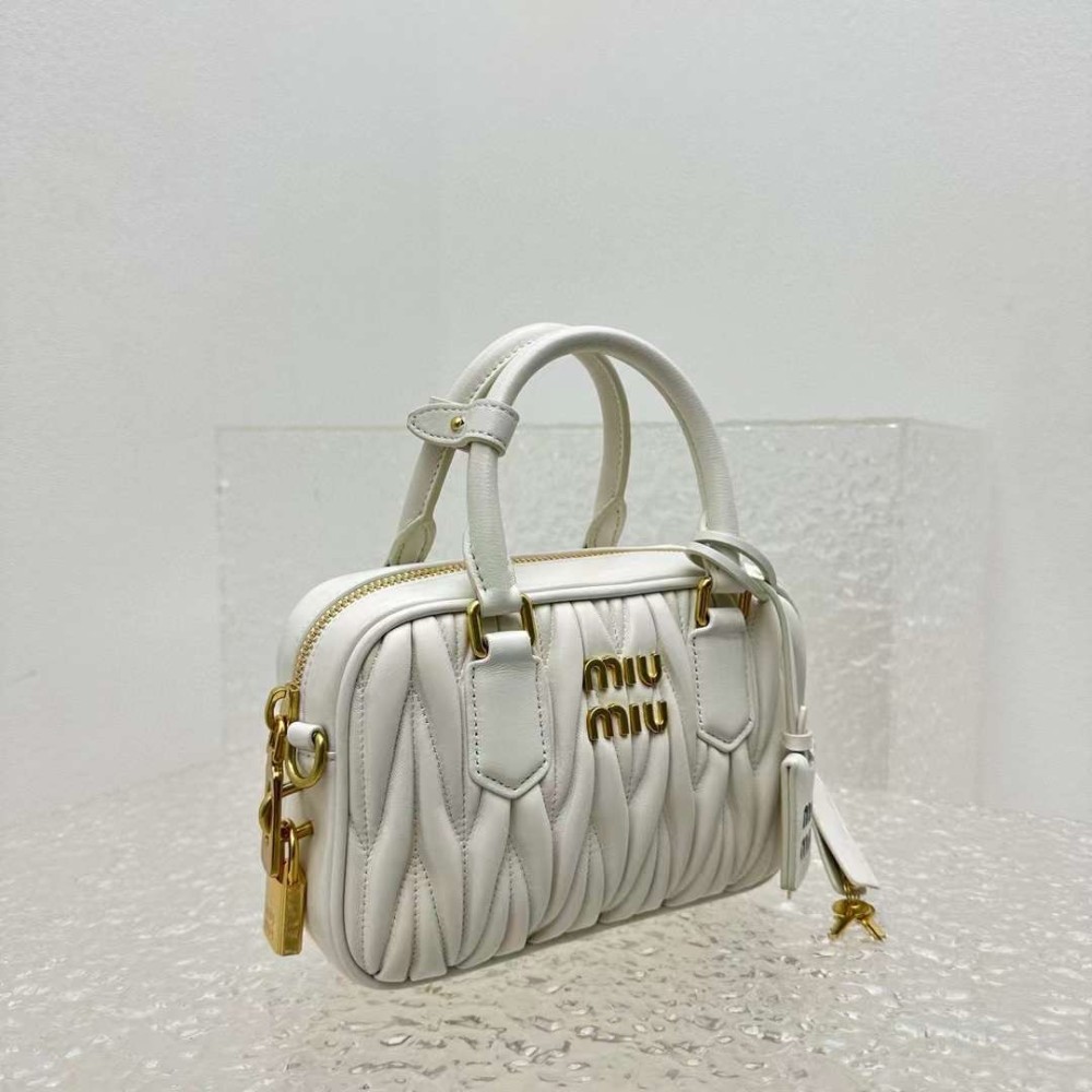 Matelassé Leather Top Handle Bag