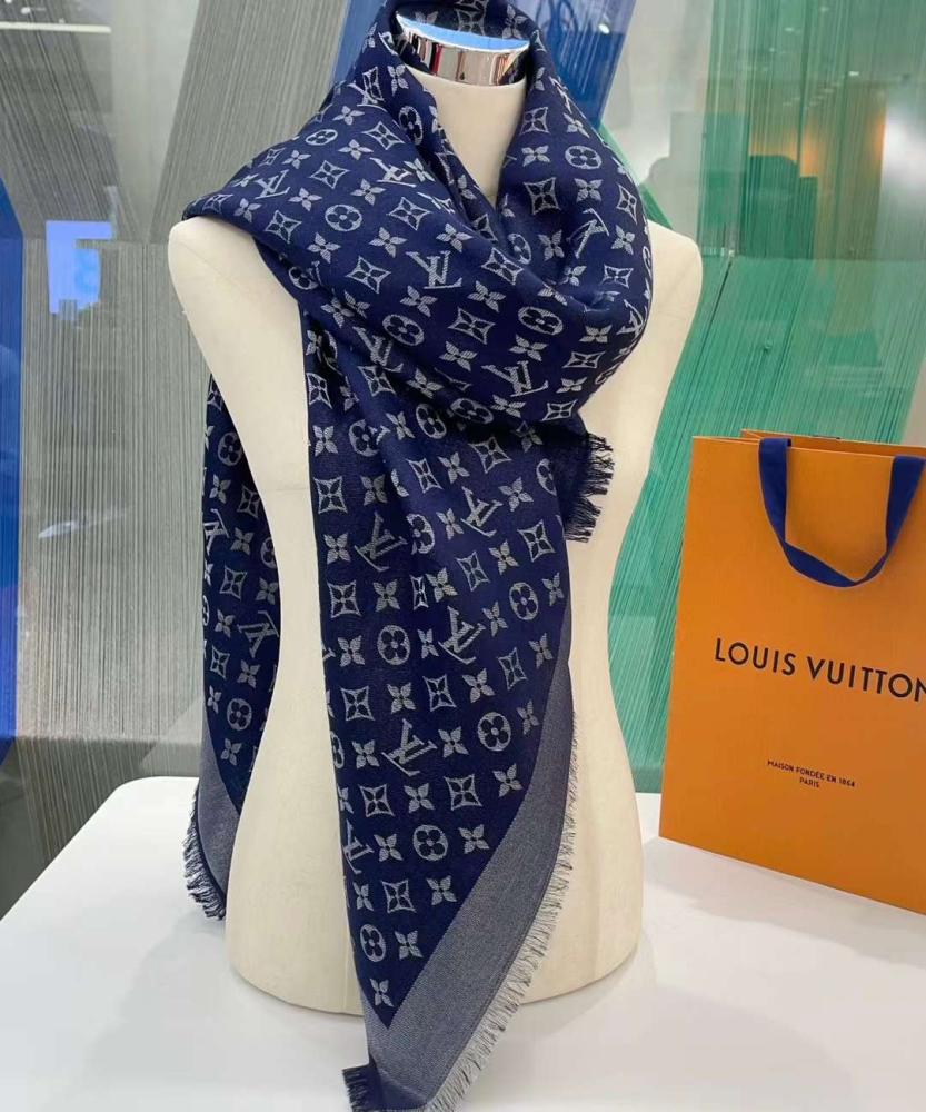 Lv scarf Dark Blue / Grey