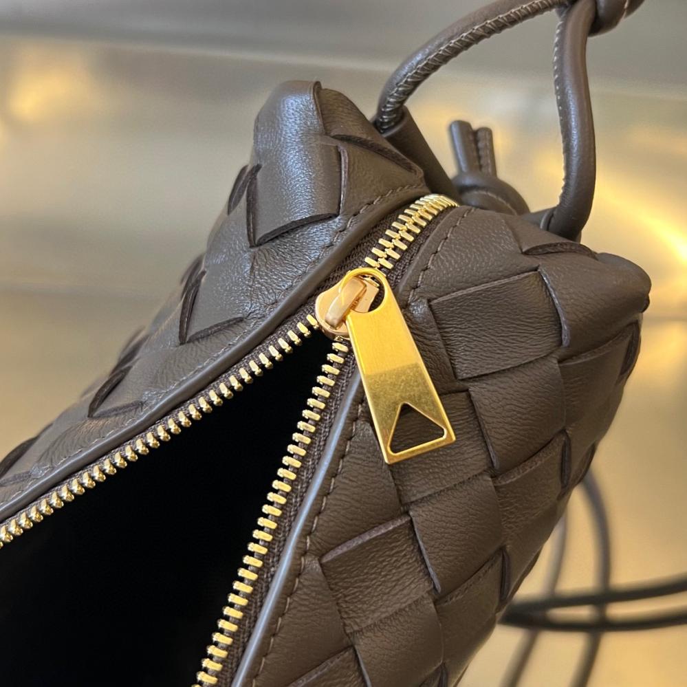 Loop mini Intrecciato leather cross-body Dark Brown bag