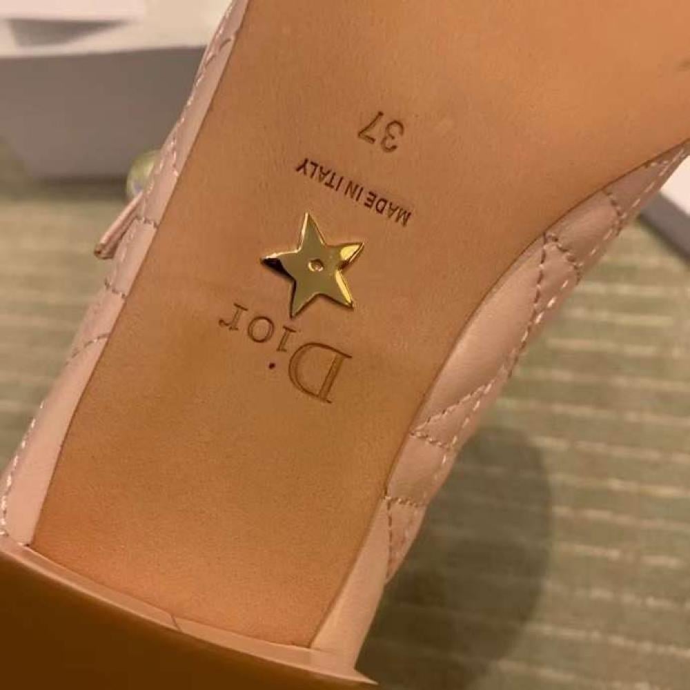 Dior Ballet Pump With Leather Strap Pink