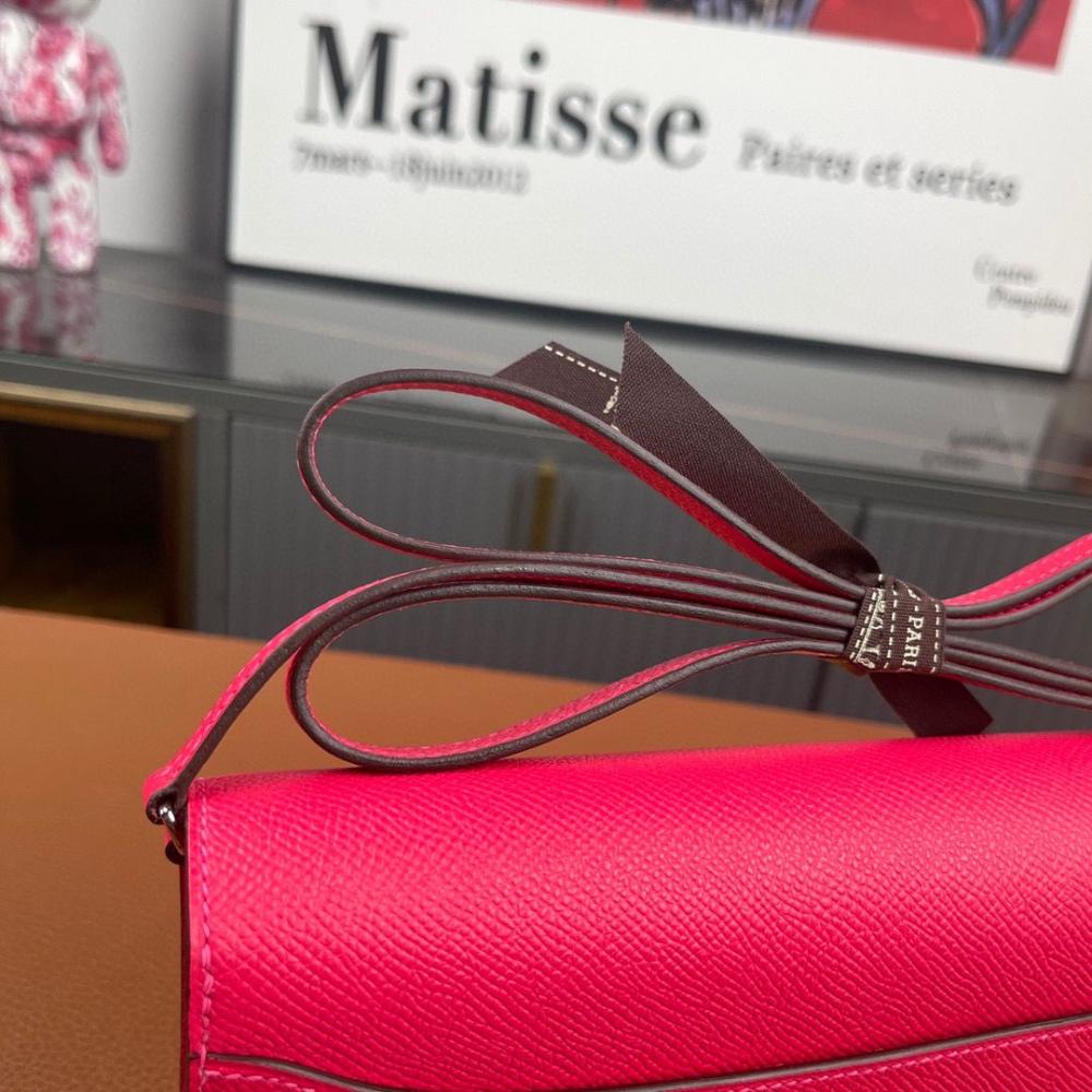 Hermes Long Wallet With Strap Pink/Silver