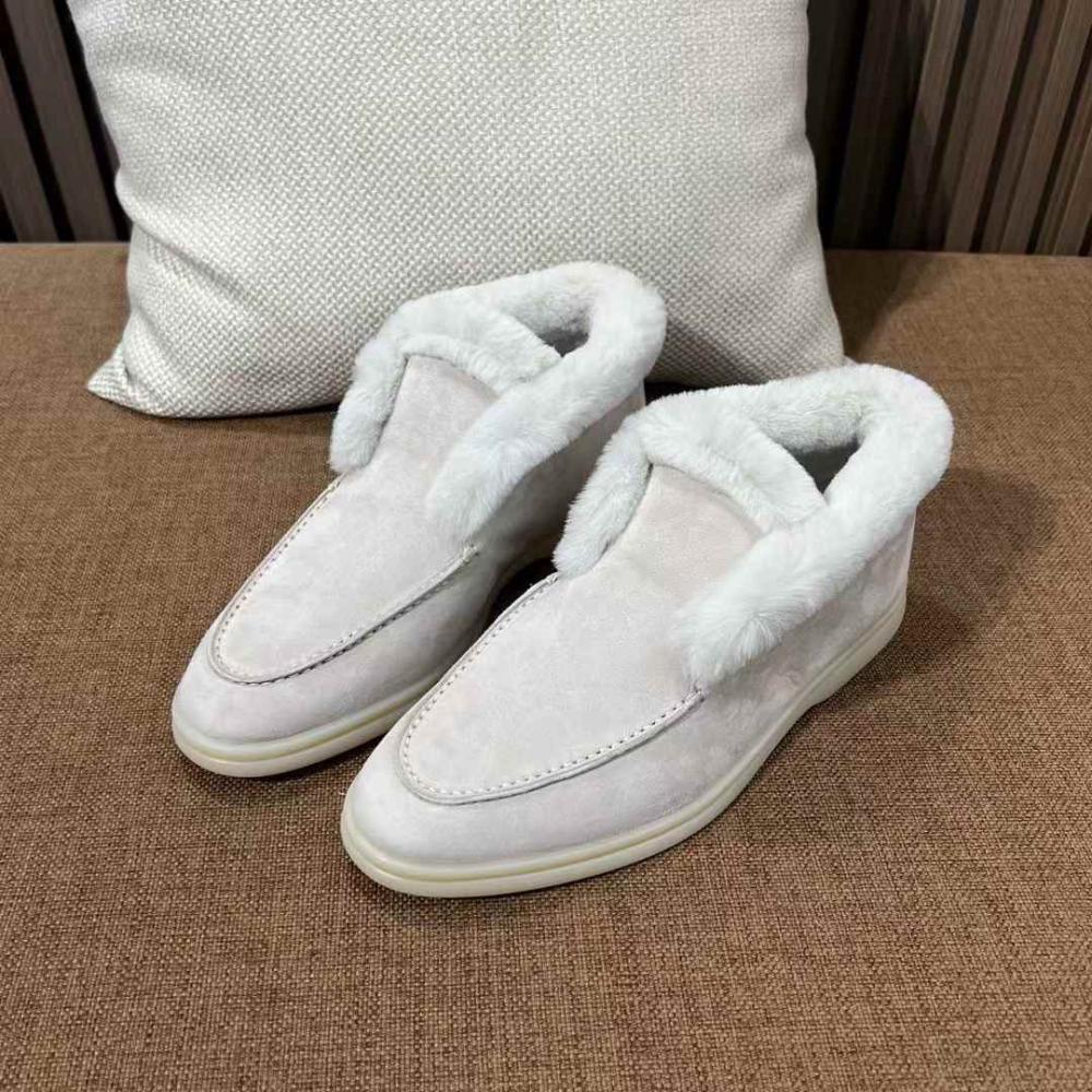 Loro Piana Lace-Up Chukka Boots White