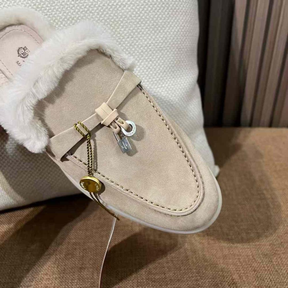 Loro Piana Charm Walk  Babouche  Beige Loafers