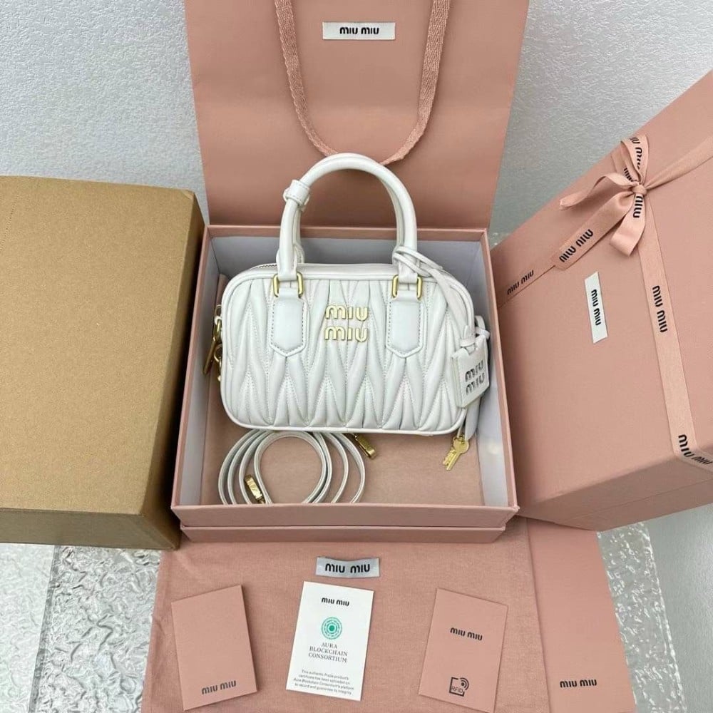 Matelassé Leather Top Handle Bag