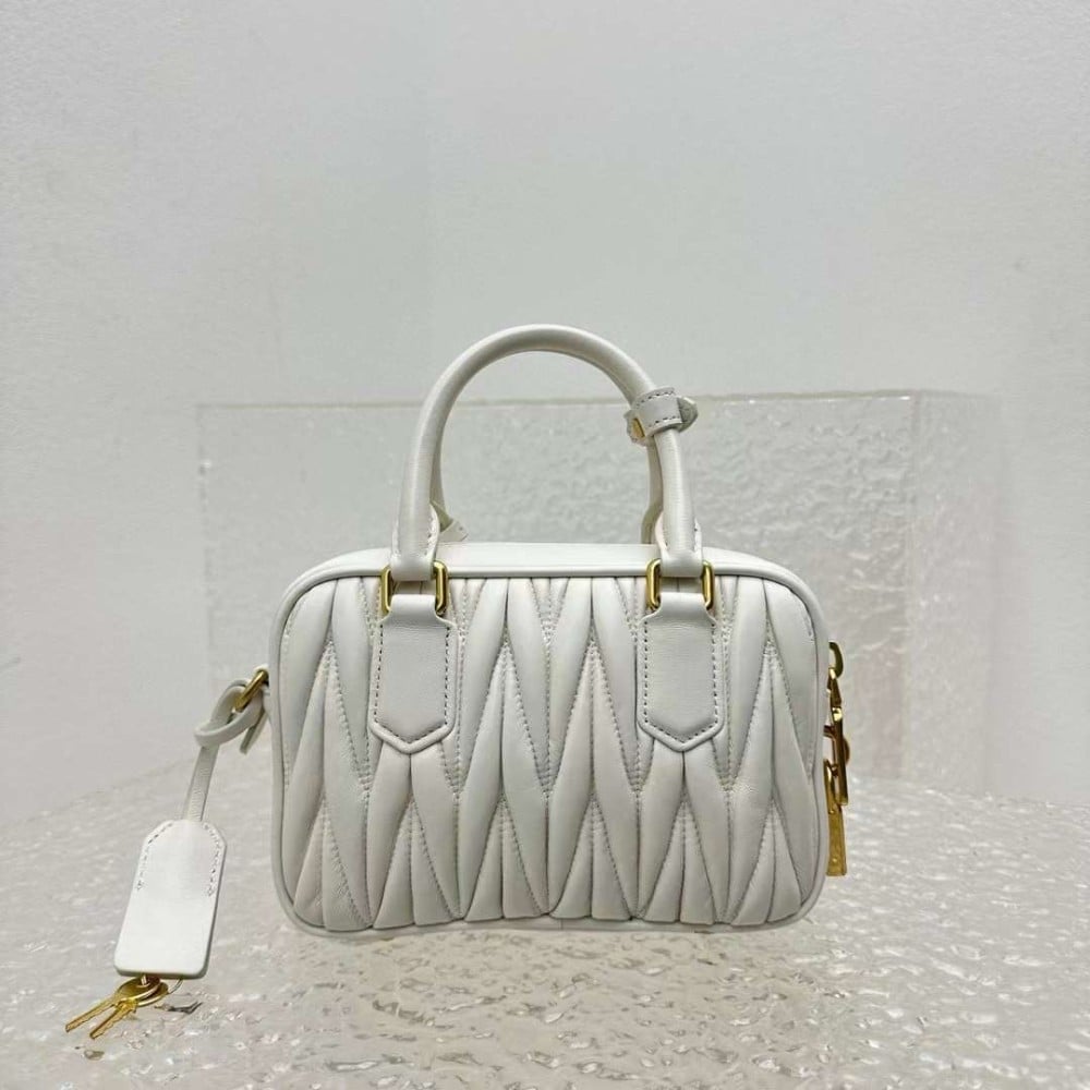 Matelassé Leather Top Handle Bag