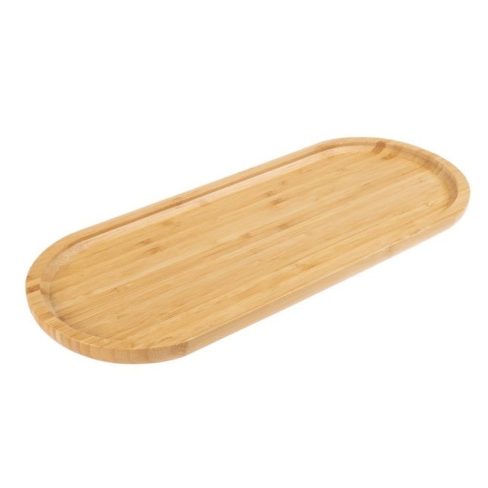Bamboo Serving Tray - Wooden Oval Dinnerware - صينية تقديم من الخيزران - أواني خشبية بيضاوية الشكل