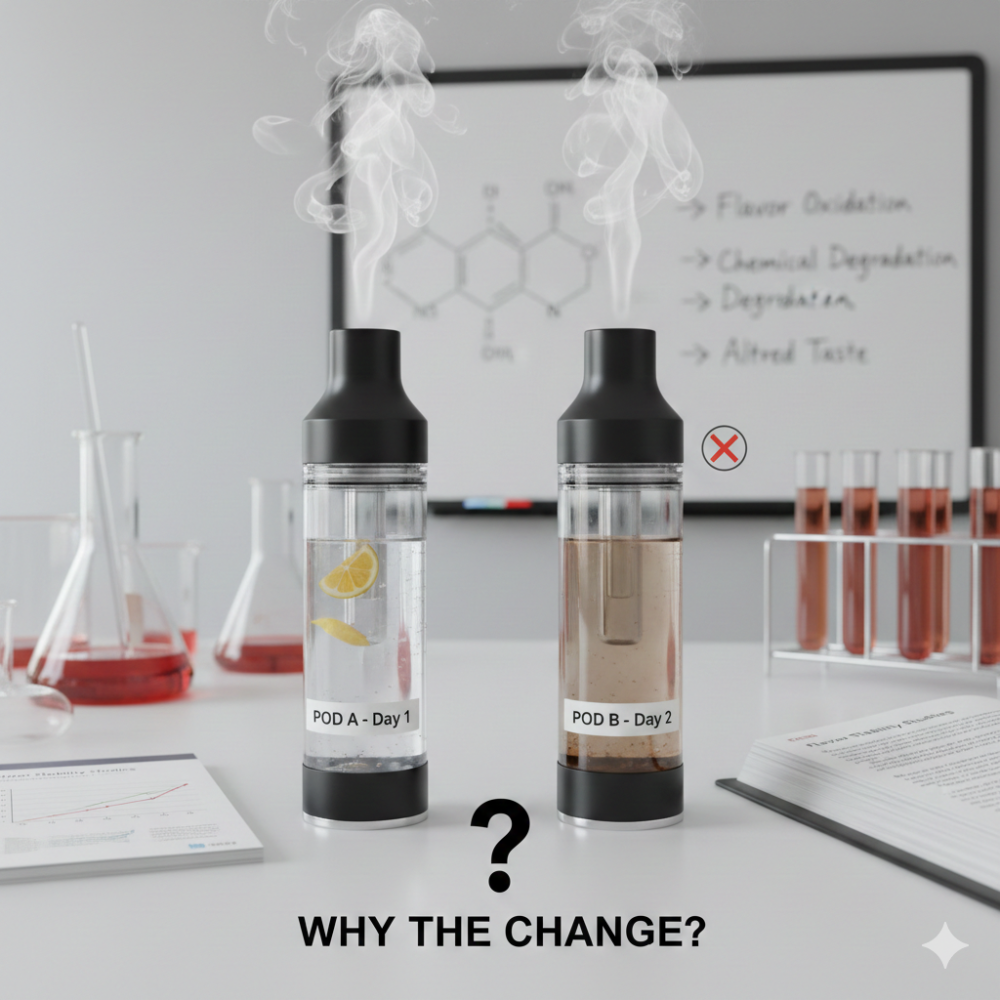 Why does the taste of pods change after two days