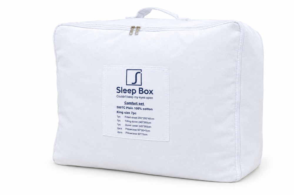طقم لحاف فندقي مقلم 300 غرزه - 7 قطع
