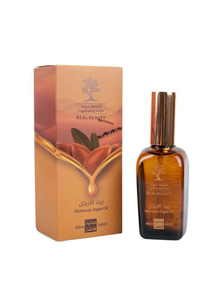 شامبو وبلسم وزيت الارجان من ريل بيوتي مجموعة العناية الاولى والاكثر مبيعا للعناية بالشعر مكونة من 4قطع