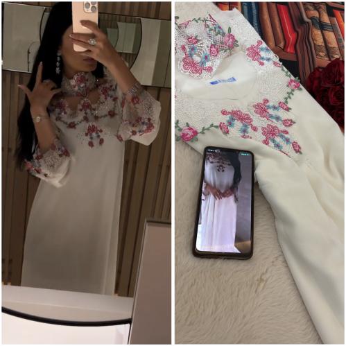 شيفون شغل جوبير موديل هاينك وحافه من امام وتطريز ل...