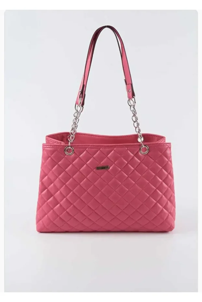 حقيبة يد وكتف مَنك بسلسلة معدنية