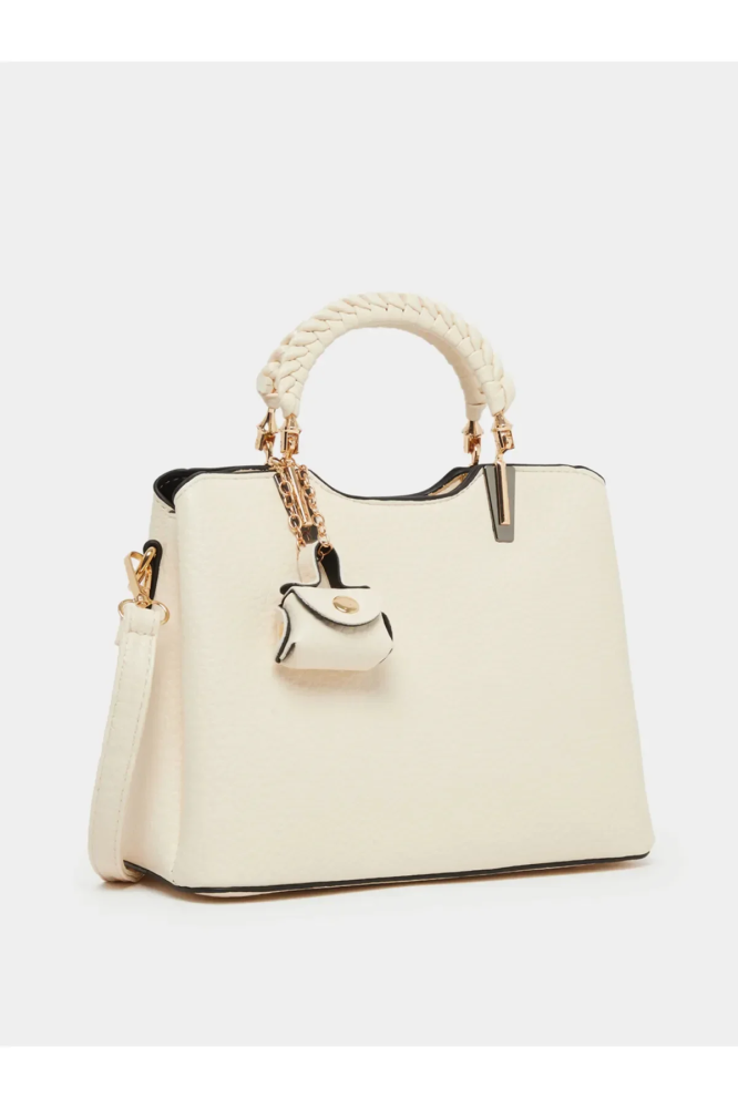 شنطة ساتشيل مزخرفة بمقبضين مضفّرين