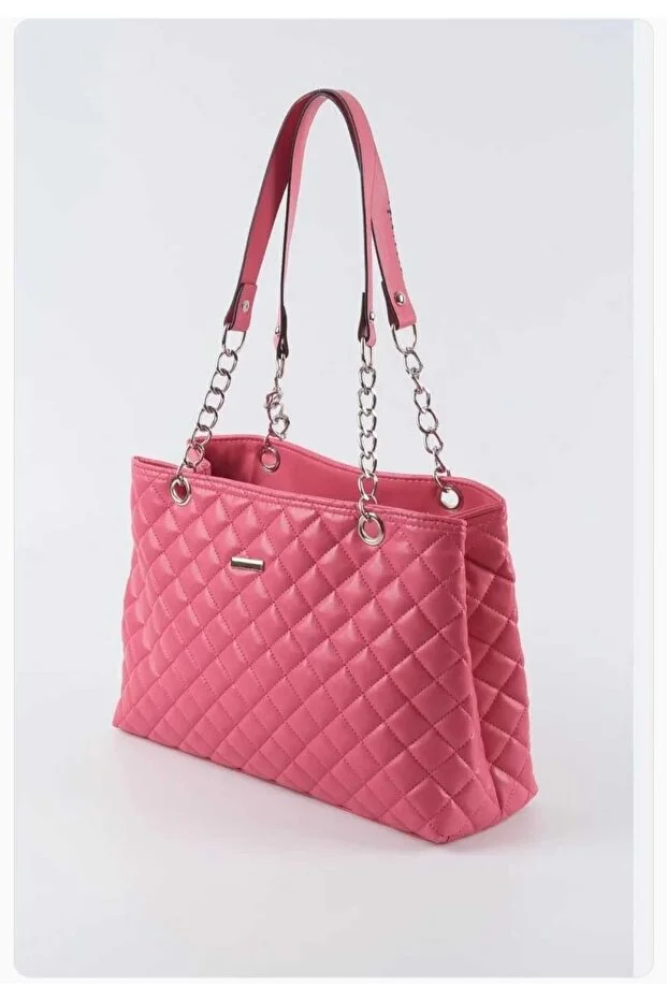 حقيبة يد وكتف مَنك بسلسلة معدنية