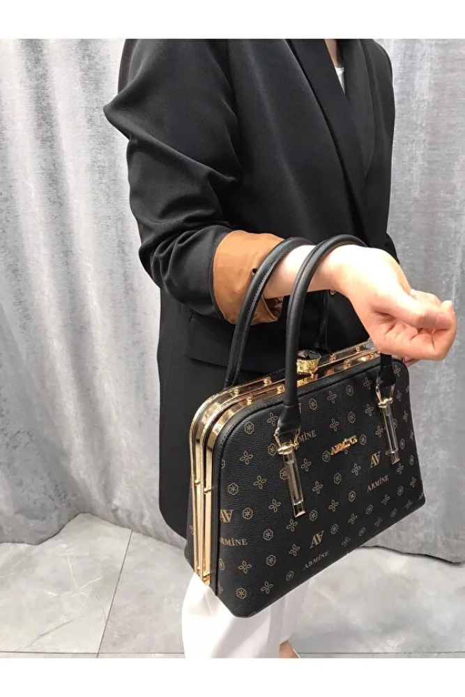 حقيبة يد وكتف بحزام مطبوع أنيق