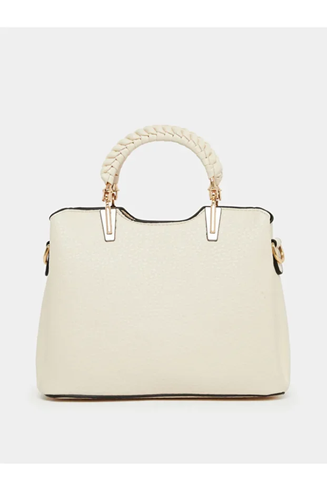 شنطة ساتشيل مزخرفة بمقبضين مضفّرين