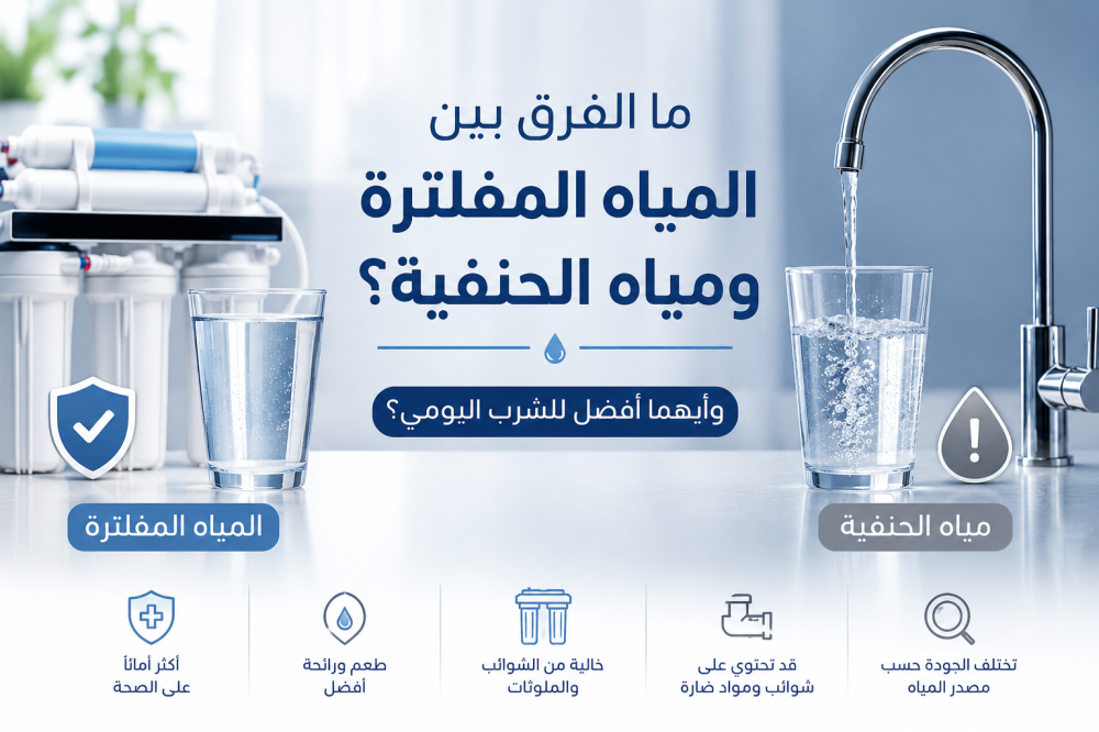 ما الفرق بين المياه المفلترة ومياه الحنفية؟
