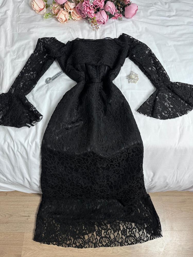 فستان رزه دانتيل تفاصيل فخمه