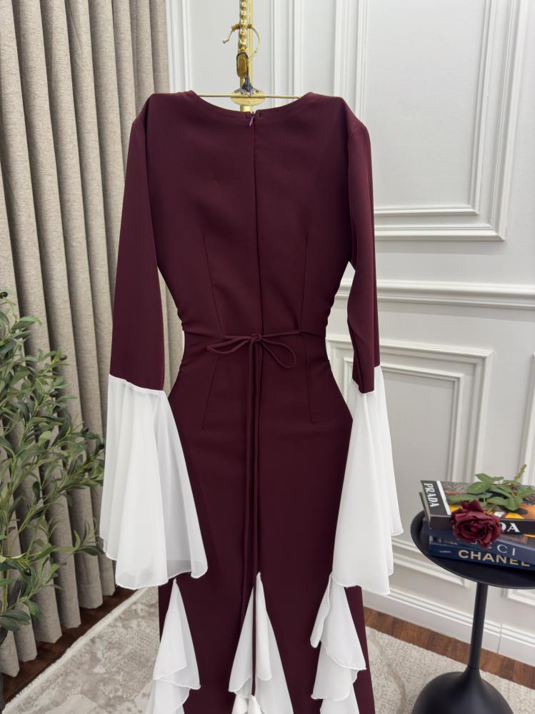 فستان علا  سهرة كم فرنسي تطريز يدوي