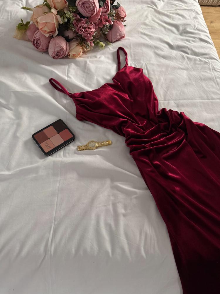 فستان ناعم مخمل انيق