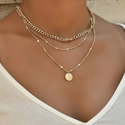 عقد بطرا عتيق كلاسيكي على سلسلة عنق مجوهرات نسائية...