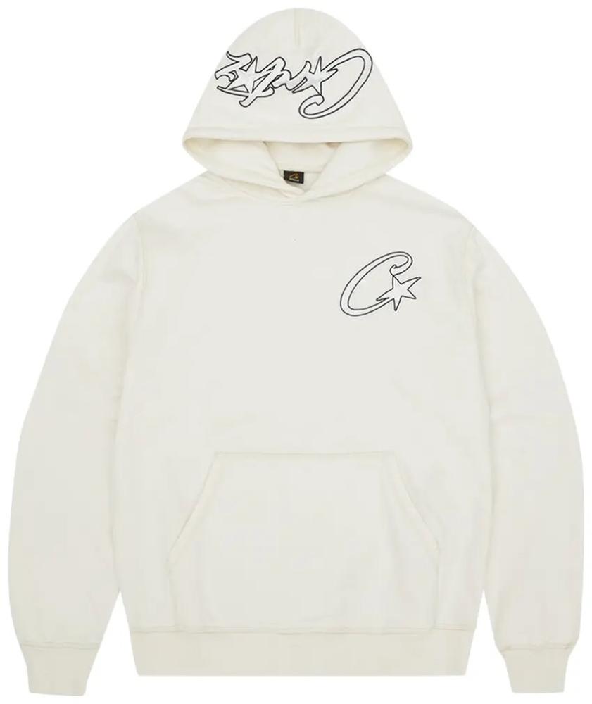 Corteiz Satin C Star Appliqué Hoodie 'Off White'