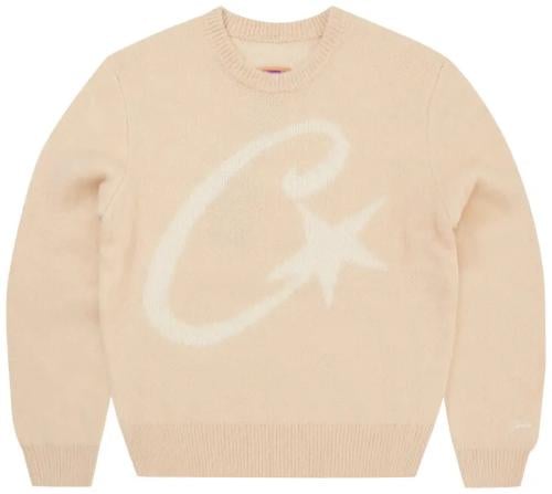 Corteiz C Star Mohair Knit Sweater 'Cream'