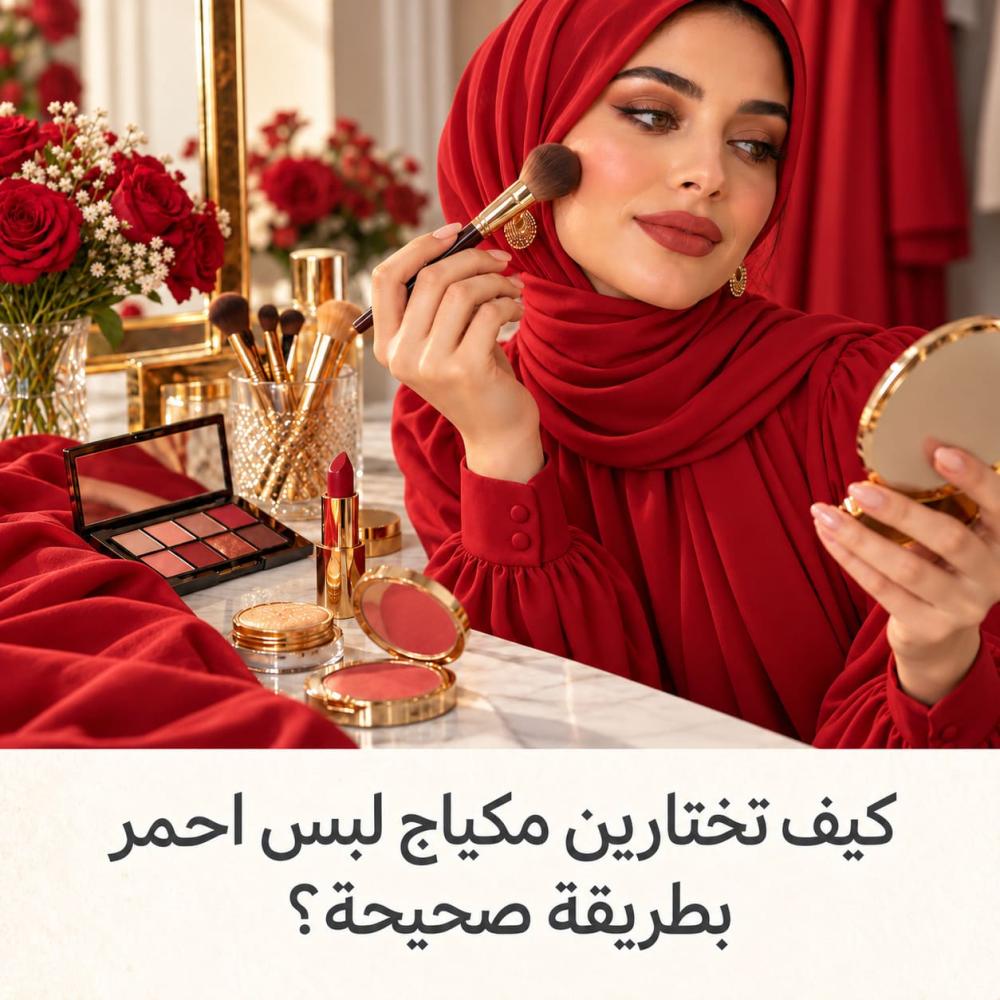 مكياج لبس احمر