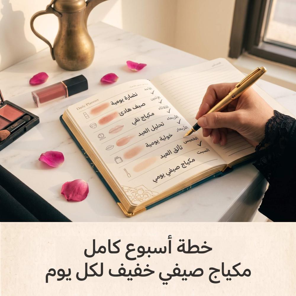 خطة أسبوع كامل: مكياج صيفي خفيف لكل يوم