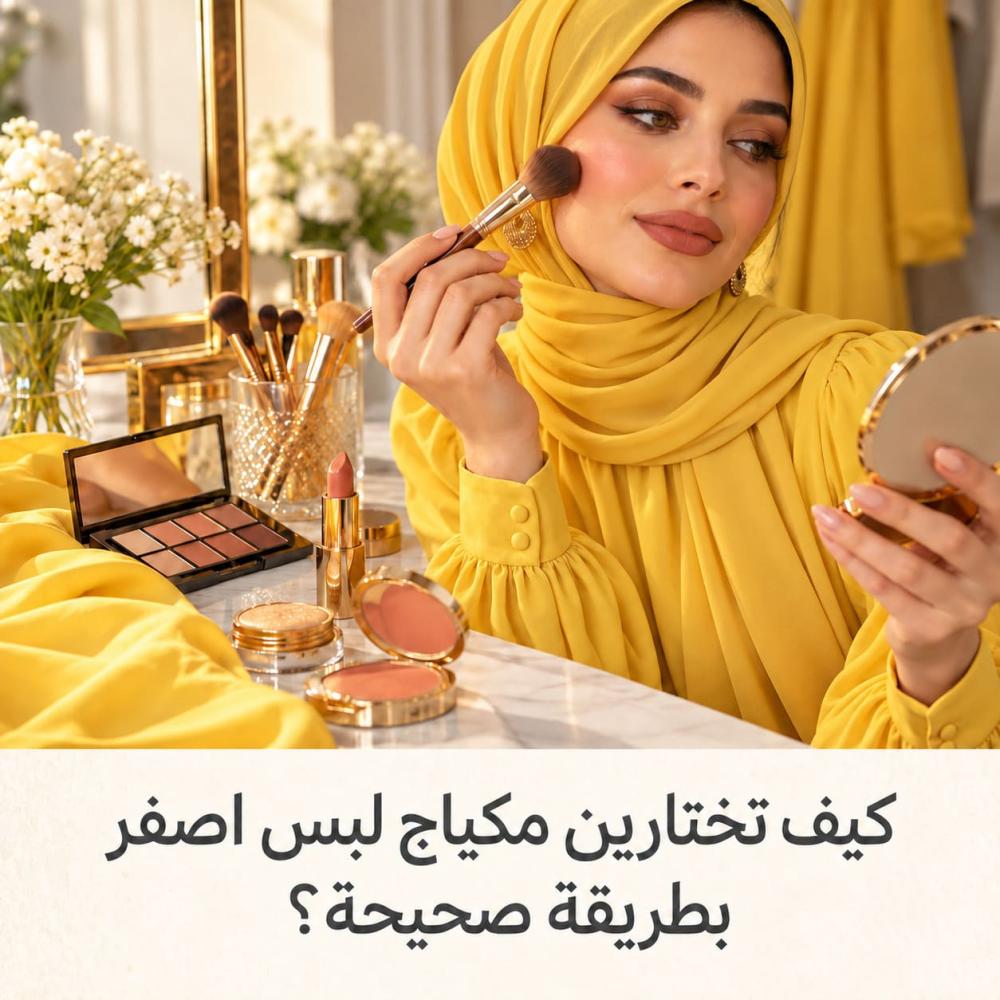 مكياج لبس اصفر
