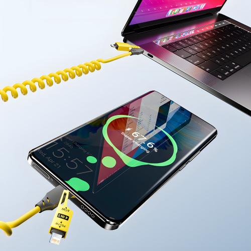 سبائك الزنك USB-C 4IN1 65 واط كابل شحن سريع آيفون Usb نوع C كابل آيفون Xiaomi سامسونج PD كابل بيانات الربيع