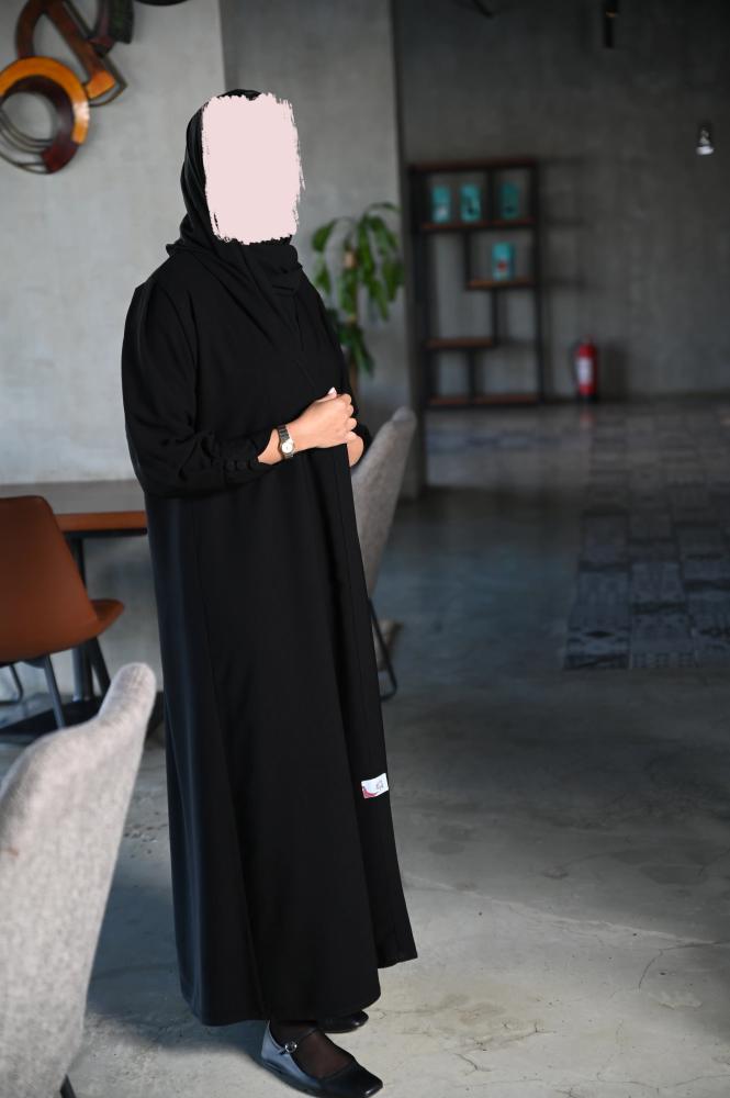 عباية يومية سادة كريب لف نصف كلوش