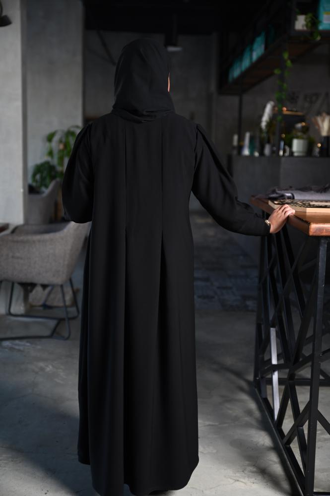 عباية يومية سادة كريب لف نصف كلوش