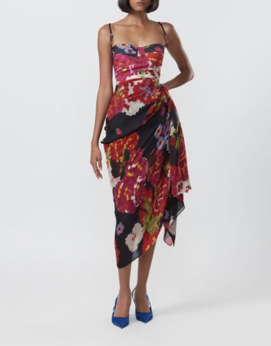 Side Draped Midi Dress
