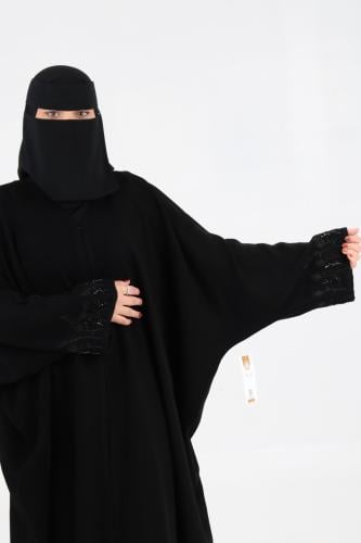 عباية بشت تطريز كم اسود