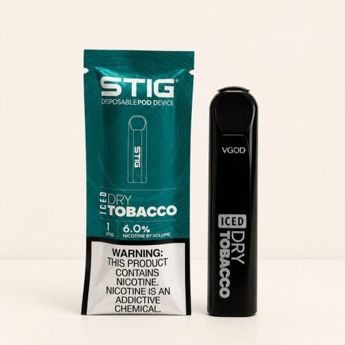 A swipe in VGOD STIG Dry Tobacco Ice - x vape