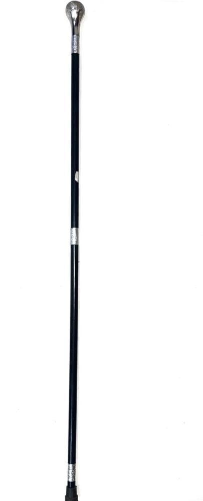 عصا اماراتي راس حديد مدور فضي