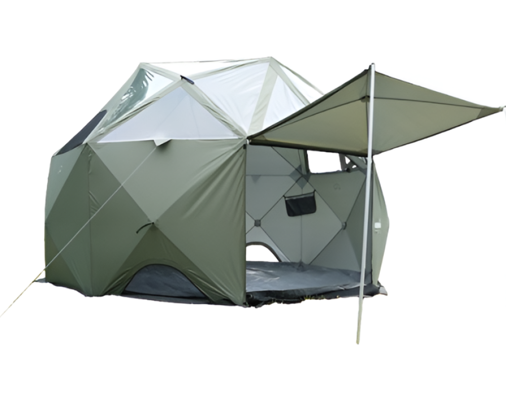 خيمة ديسكفري المطورة بقبة شفافة ومظلة أمامية 3.7*3.7*2.5 متر
