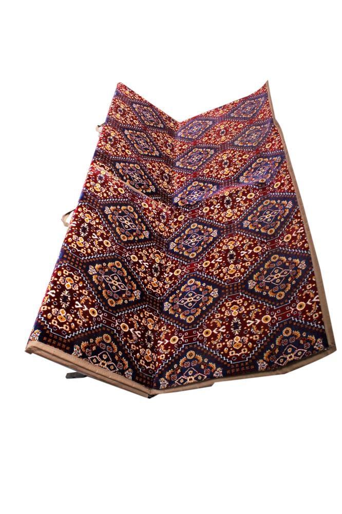 كرسي الفخامة ازرق-عنابي بدون مركاة