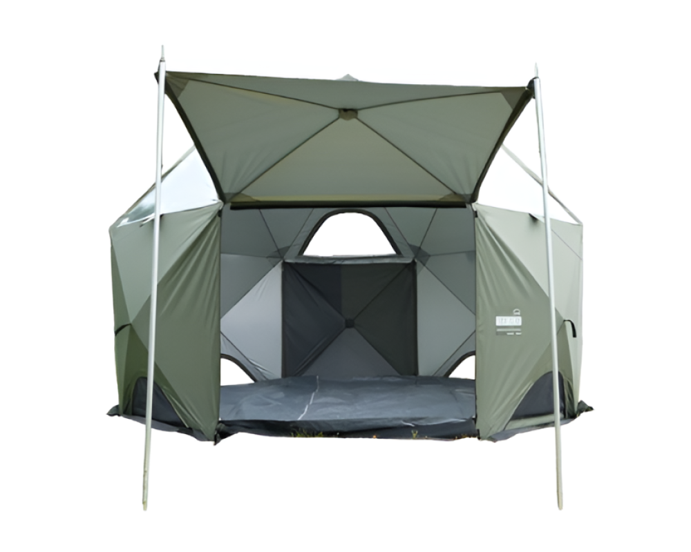 خيمة ديسكفري المطورة بقبة شفافة ومظلة أمامية 3.7*3.7*2.5 متر