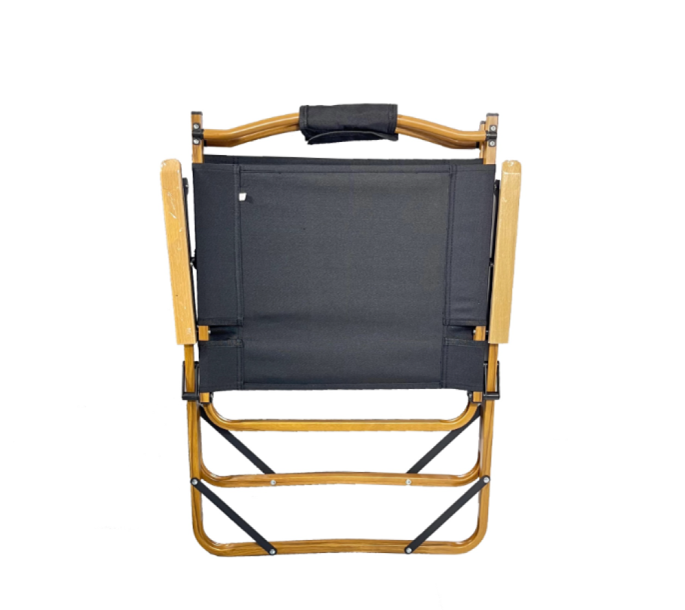 كرسي المونيوم بنقشة خشبية