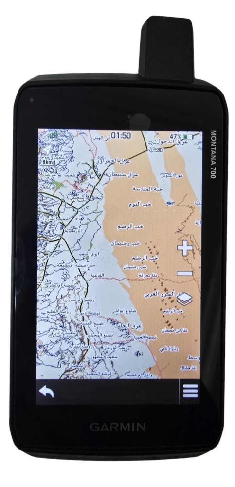 ذاكرة خرائط جارمن الشرق الاوسط بر ومدن