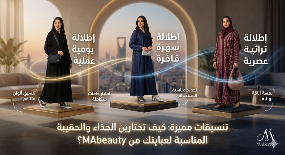 تنسيقات مميزة: كيف تختارين الحذاء والحقيبة المناسبة لعبايتك من MAbeauty؟
