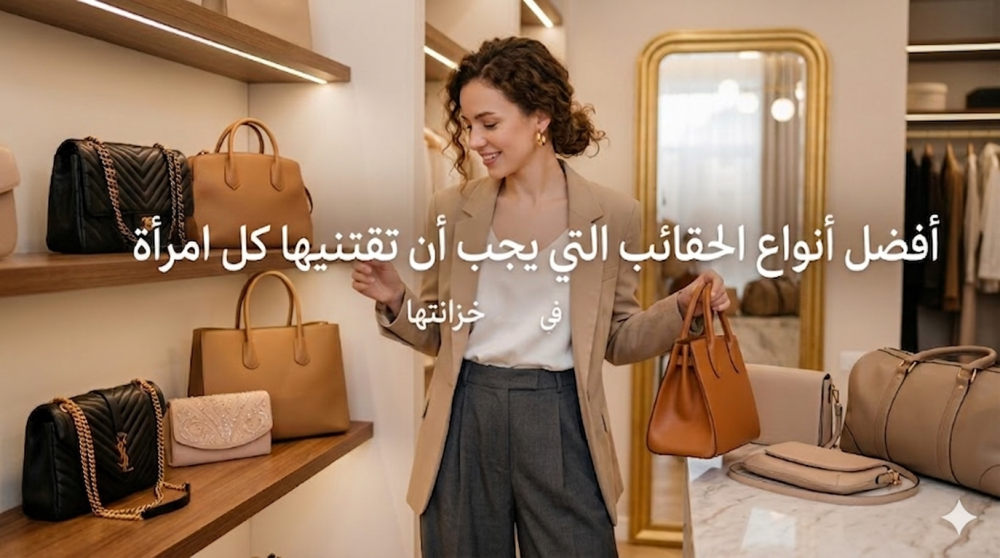 أفضل أنواع الحقائب التي يجب أن تقتنيها كل امرأة في خزانتها.