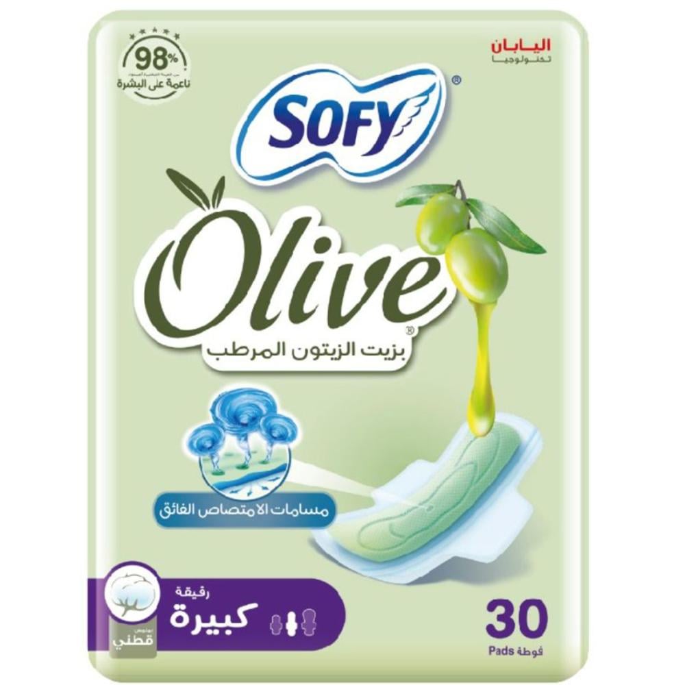 Sofi Sanitary Pads With Wings, Thin, Large 29 cm, Pack of 30 Pieces ‎ -  صيدلية اليسر الحديثة الطبية