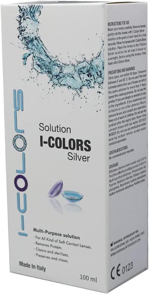 Eye Colors Silver Contact Lens Solution, 100ml